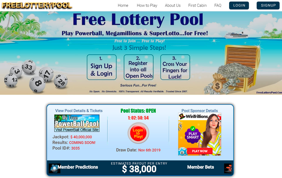 Сайт бесплатного лотерейного синдиката ФриЛотериПул
